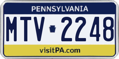 PA license plate MTV2248