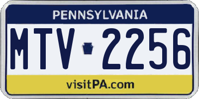 PA license plate MTV2256