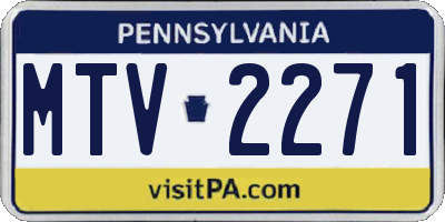 PA license plate MTV2271