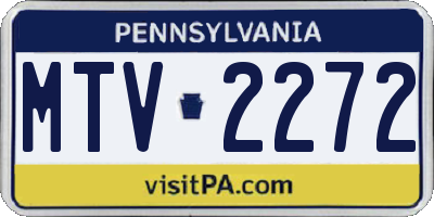 PA license plate MTV2272
