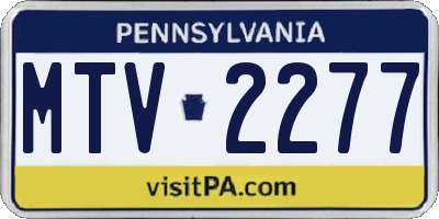 PA license plate MTV2277