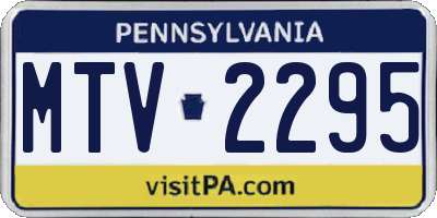 PA license plate MTV2295