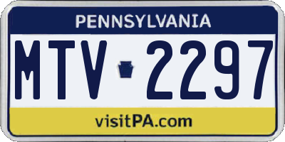 PA license plate MTV2297