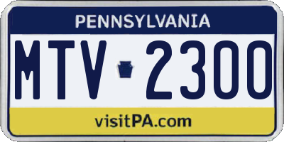 PA license plate MTV2300