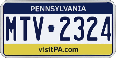 PA license plate MTV2324