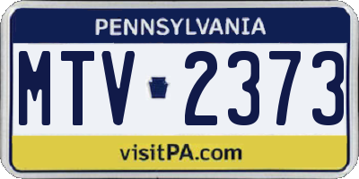 PA license plate MTV2373