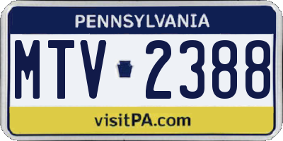 PA license plate MTV2388