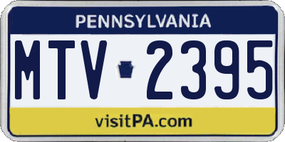 PA license plate MTV2395