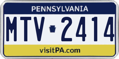 PA license plate MTV2414