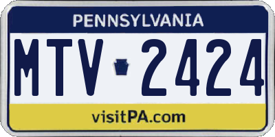PA license plate MTV2424