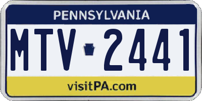 PA license plate MTV2441