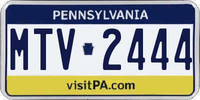 PA license plate MTV2444