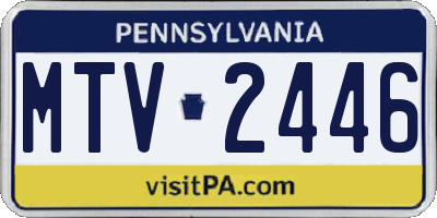 PA license plate MTV2446