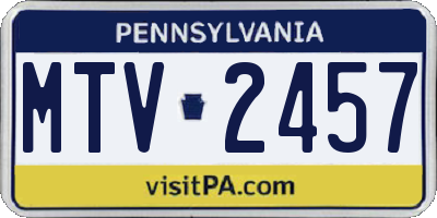 PA license plate MTV2457
