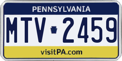 PA license plate MTV2459