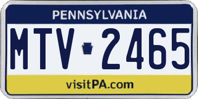 PA license plate MTV2465
