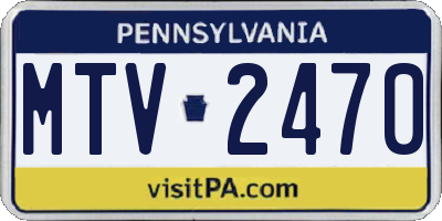 PA license plate MTV2470