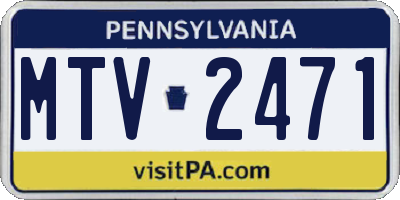PA license plate MTV2471