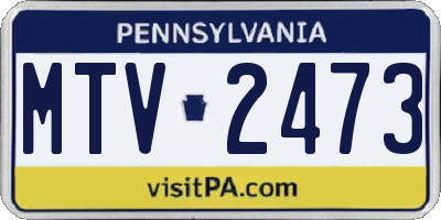 PA license plate MTV2473