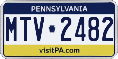 PA license plate MTV2482