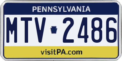 PA license plate MTV2486