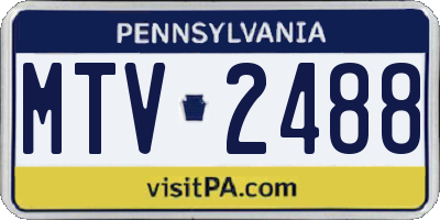PA license plate MTV2488