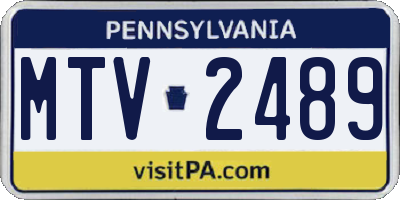 PA license plate MTV2489