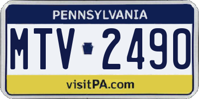PA license plate MTV2490