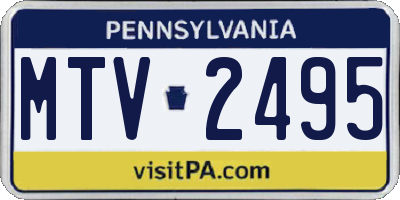 PA license plate MTV2495