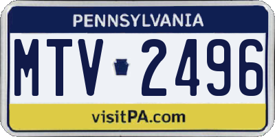 PA license plate MTV2496