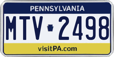 PA license plate MTV2498
