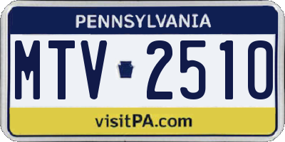PA license plate MTV2510