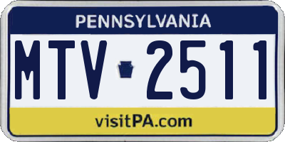 PA license plate MTV2511