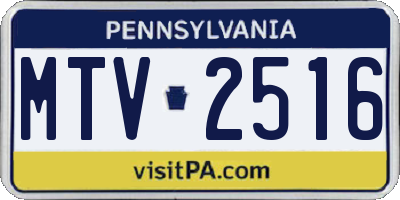 PA license plate MTV2516