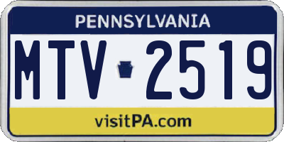 PA license plate MTV2519