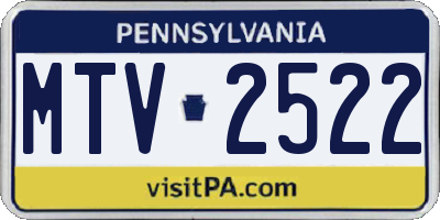 PA license plate MTV2522