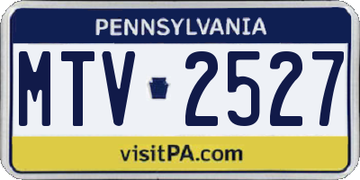 PA license plate MTV2527