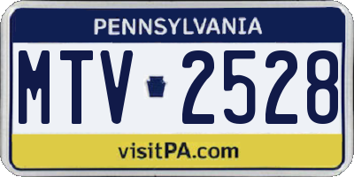 PA license plate MTV2528