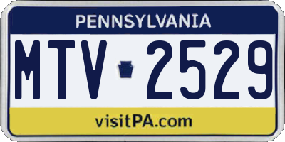 PA license plate MTV2529