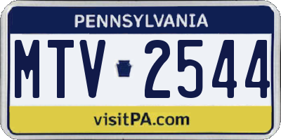 PA license plate MTV2544