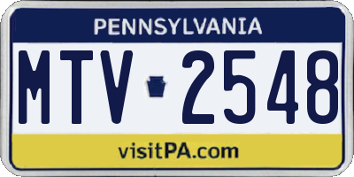 PA license plate MTV2548