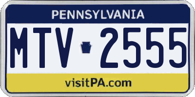 PA license plate MTV2555