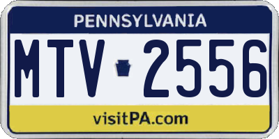 PA license plate MTV2556