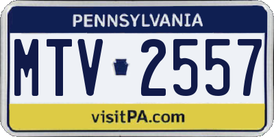PA license plate MTV2557