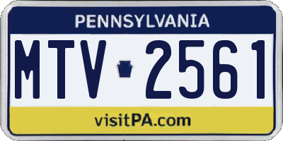 PA license plate MTV2561