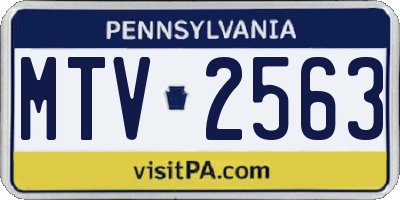PA license plate MTV2563