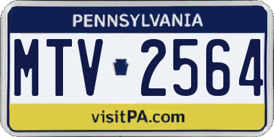 PA license plate MTV2564