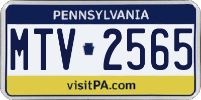 PA license plate MTV2565