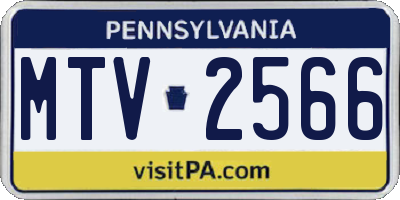 PA license plate MTV2566