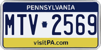 PA license plate MTV2569
